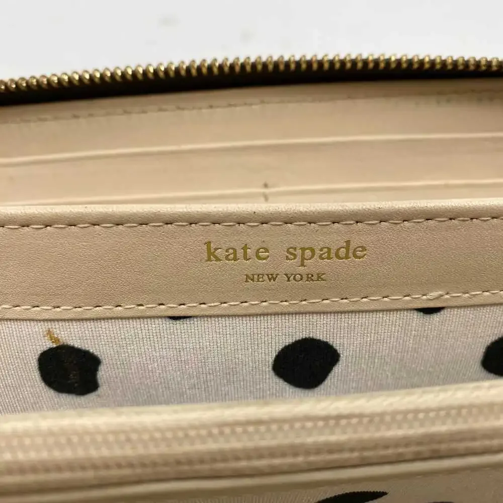 kate spade Silver Leather Zip-Around Wallet | OS